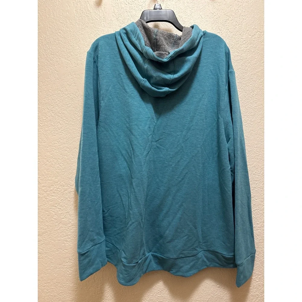 All in Motion Soft Gym‎ Hoodie Turquoise Teal Full Zip Men xL Activewear